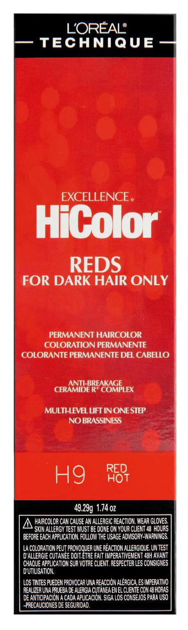 L'Oréal Technique Excellence HiColor H9 Red Hot - Permanent Hair Color for Dark Hair - ANNS BEAUTY SUPPLY